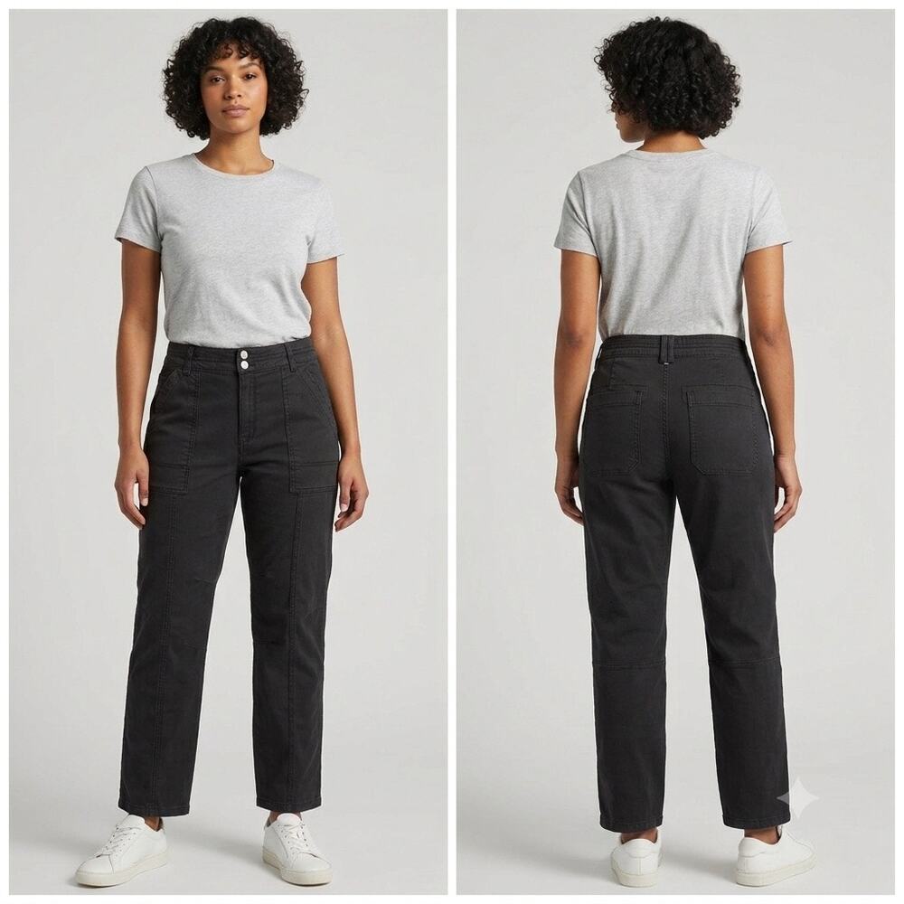 Anthropologie Pilcro Black Patch Pocket Utility Pants Size 32 Straight Leg